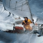 sail boat in stormy seas